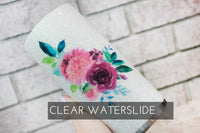 colorful flower bouquet, floral decal, Clear waterslide decal, ready to use waterslide decal, glitter tumbler supply, tumbler decal flowers