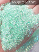 Mojito Magic green .015 iridescent glitter, tumbler making glitter, tumbler making supply,mint green glitter