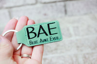 Bae, Best Aunt Ever Gift idea, Bae keychain, custom key chain gifts, best auntie ever gift ideas, personalized keychains, key chain gifts