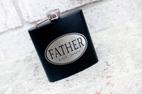 Custom engraved Flask, Father gift ideas, Groomsmen gift ideas, Bridal party gifts, custom designed flask favors, 6 ounce black etched flask