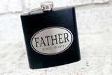 Custom engraved Flask, Father gift ideas, Groomsmen gift ideas, Bridal party gifts, custom designed flask favors, 6 ounce black etched flask