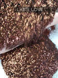 Latte Love .015 hex poly glitter, affordable brown glitter for tumbler making, fine polyester glitter, chocolate brown glitter for tumbler