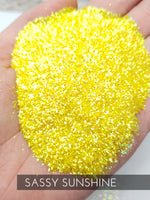 Sassy Sunshine Yellow polyester glitter, .015 hex glitter, fine yellow glitter for tumblers, affordable and fast glitter for tumblers, poly
