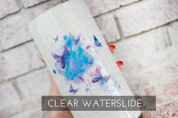 Large purple butterfly watercolor waterslide tumbler decal, waterslide decal for tumblers, waterslide image for glitter cup, butterfly decal