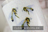 Bumble Bee waterslide decals, glitter tumbler decals, ready to use waterslide, sealed waterslide for glitter cup, Honey bee waterslide decal