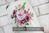 Pink Boho waterslide floral decal, flower water slide, bride decal, DIY glitter tumbler, Large waterslide decal, glitter tumbler supply