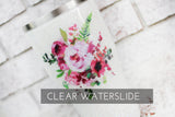 Pink Boho waterslide floral decal, flower water slide, bride decal, DIY glitter tumbler, Large waterslide decal, glitter tumbler supply