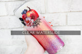 Floral Pumpkin Waterslide decal for Glitter Tumblers, ready to use waterslide decal, clear waterslide for tumbler, autumn pumpkin waterslide