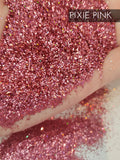 Pixie Pink Holographic glitter .015 hex poly, tumbler making glitter, fine polyester glitter, pink holographic glitter tack it alternative