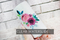colorful flower bouquet, floral decal, Clear waterslide decal, ready to use waterslide decal, glitter tumbler supply, tumbler decal flowers