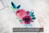 colorful flower bouquet, floral decal, Clear waterslide decal, ready to use waterslide decal, glitter tumbler supply, tumbler decal flowers