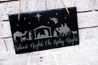 Nativity Farmhouse Slate scene, Laser engraved Christmas Decor, Slate Home Decor, Nativity Scenes for Christmas, Farmhouse style Christmas