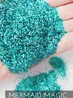 Mermaid Magic blue Holographic glitter .015 hex poly, tumbler making, fine polyester glitter, teal holographic glitter tack it alternative