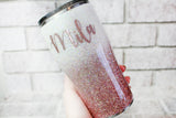 20 Oz Rose Gold tumbler with name, personalized glitter cup with rose gold, rose gold and white bridal cup, custom glitter cup, opulent opal
