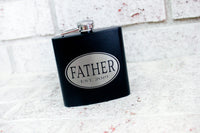Custom engraved Flask, Father gift ideas, Groomsmen gift ideas, Bridal party gifts, custom designed flask favors, 6 ounce black etched flask