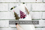 Plaid Christmas Waterslide Decal, Christmas Tree Glitter Cups, Ready to Use Waterslide Decal, Red and Black Plaid Tree Decor, DIY Waterslide