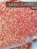 Sweet Sunset coral polyester glitter, .015 hex glitter, fine orange pink glitter for tumbler, affordable color shift glitter, polyester