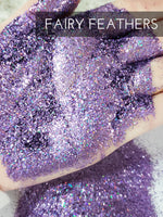Fairy Feathers purple Holographic glitter .015 hex poly, tumbler making, fine polyester glitter, lavender holographic glitter tack it. lilac