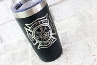 Firefighter tumblers, 20 ounce Fire Department Gift, fire and rescue, first responder gift, custom Tumblers, volunteer firefighter, fireman