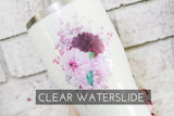 Burgundy boho waterslide decal, pink and red floral water slide, clear waterslide, DIY glitter tumbler, ready to use, glitter tumbler supply
