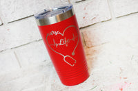 Nurse Tumbler, hot and cold beverage cup for nurses, nurse appreciation week, double wall insulated tumblers, laser engraved cup, nurse gift