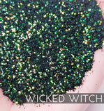 Wicked Witch Green glitter .015 hex poly glitter, glitter for tumblers, fine polyester glitter, sparkly Dark Green glitter, Iridescent