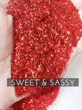 Sweet & Sassy red glitter,  .015 hex poly glitter, affordable red glitter for tumblers, fine polyester glitter, bright red glitter