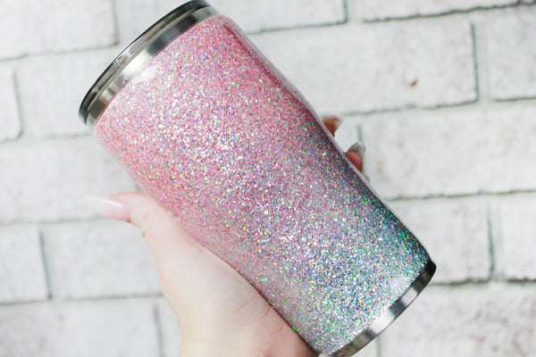 20 Oz Pink Glitter tumbler with name, personalized glitter cup with sparkly  pink, bridal cup, custom glitter cup, sparkly pink tumbler