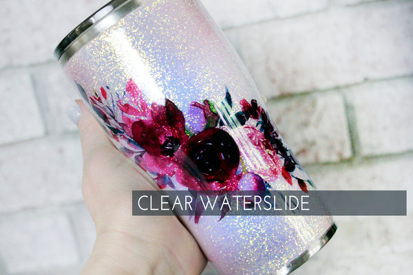 Beauty and the Beast Tumbler Custom Glitter Waterslides and 