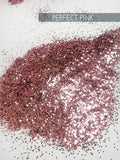 Perfect Pink .015 hex poly glitter, affordable pink glitter for tumbler making, fine polyester glitter, light rose pink glitter for tumbler