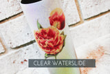 Yellow Double Tulip Waterslide decal for Glitter cup, ready to use waterslide decal, clear waterslide for tumbler, Yellow and orange tulip
