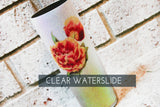 Yellow Double Tulip Waterslide decal for Glitter cup, ready to use waterslide decal, clear waterslide for tumbler, Yellow and orange tulip