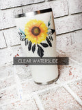 Sunflower with arrow boho waterslide decal, Clear waterslide decal, ready to use waterslide decal, glitter tumbler supply, country rustic