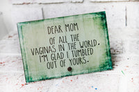 Funny Mother's Day Gift, Of all the Vaginas in the world, Ready to Ship Mother's Gift, Glass plaque, Stand Alone Glass Plaque, Desktop Decor