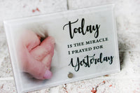 Today is the Miracle Photo Plaque Custom Gift Ideas, new baby Photo Displays, healing photo gifts, 4x6 Photo Stand, Rainbow Baby Photo Gift