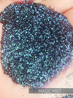 Magic Mist blue glitter .015 hex poly glitter, glitter for tumbler, fine polyester glitter, Dark blue glitter Iridescent color shift glitter