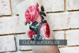 Pink Rose Waterslide decal for Glitter cup, ready to use waterslide decal, clear waterslide for tumbler, Vintage Inspired Rose Glitter cup