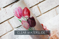 Tulip Waterslide decal for Glitter cup, ready to use waterslide decal, clear waterslide for tumbler, Spring tulip decal, tulip glitter cups