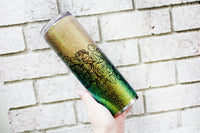 Glitter Butterfly Cup, Gold ombre glitter cup, custom glitter tumbler, travel cup, Elegant glitter cup, travel coffee tumbler with straw