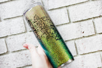 Glitter Butterfly Cup, Gold ombre glitter cup, custom glitter tumbler, travel cup, Elegant glitter cup, travel coffee tumbler with straw