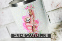 Sloth Waterslide decal for Glitter Tumbler, ready to use waterslide decal, clear waterslide for tumblers, Cute sloth waterslide glitter cups