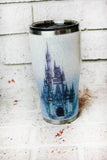 Castle Glitter cup, fairytale wedding, Custom Glitter Tumblers, Travel cups, Cinderella wedding ideas, 30 ounce travel tumbler