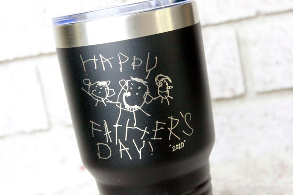 Personalised Travel Mug Childrens Drawing Gift, Kids Artwork Tumbler  Birthday Gift For Grandad, Actual Handwriting Birthday Gift for Dad