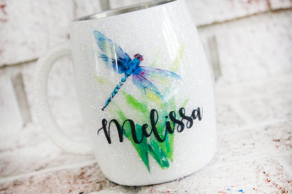 Firefly glitter Coffee mug with name, Personalized Coffee Cups