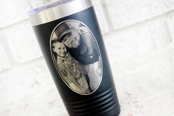Photo Tumblers, 20 Oz Picture cup, Insulated travel tumblers, Gifts for Dad, hot and cold cups with pictures, gifts for grandparents