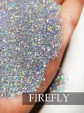 Firefly silver holographic glitter, Holor Silver glitter, .008 extra fine glitter for tumblers, glitter supplies, premium glitter affordable