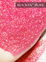 Rockin' Rose polyester cosmetic grade .015 hex poly Rose glitter, tumbler glitter, fine poly glitter, iridescent pink tumbler glitter