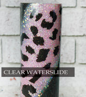 Cheetah Print clear waterslide, animal print waterslide, ready to use full sheet waterslide images, Sealed waterslide, leopard print