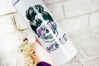 20 Ounce Mom Tumbler, Travel Tumblers for Mom, Full Colors tumblers, Sublimated Tumbler gifts, Skull Tumbler, Insulated Tumbler with Straw