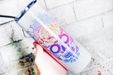 20 Ounce Colorful skull Tumbler, Travel Tumblers, Full Colors tumbler, Sublimated Tumbler with straw, sugar Skull Tumbler Insulated Tumbler